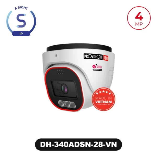 DH-340ADSN-28-VN 4MP Active Deterrence Fixed Lens Dome/Turret Camera with Hybrid LED (Made in Vietnam)