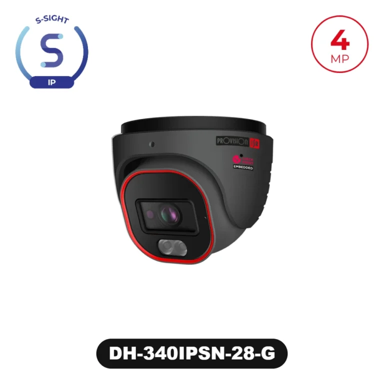 DH-340IPSN-28-G 4MP Fixed Lens Dome/Turret Camera with Hybrid LED – Grey