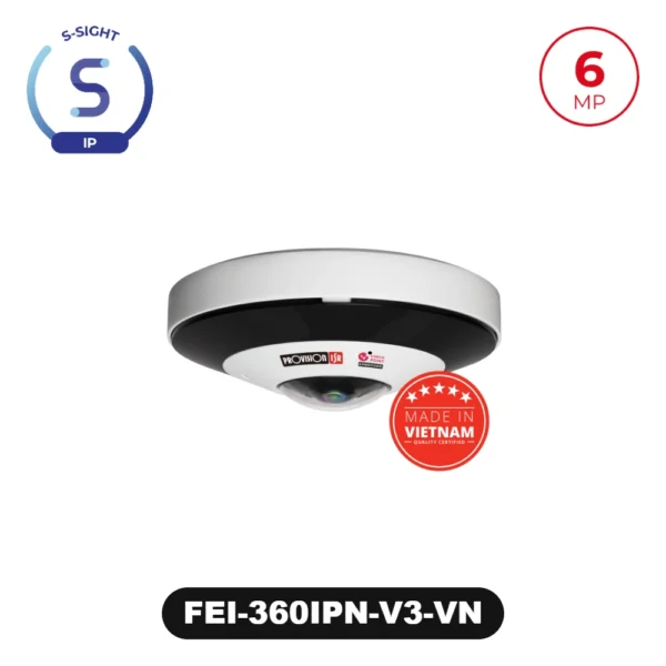 FEI-360IPN-V3-VN 6MP Fixed Lens Fish-Eye Camera with IR LED (Made in Vietnam)