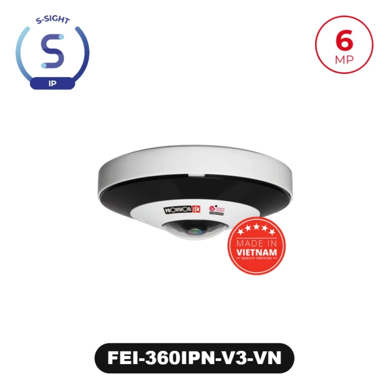 FEI-360IPN-V3-VN 6MP Fixed Lens Fish-Eye Camera with IR LED (Made in Vietnam)