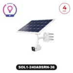 SOL1-240ADSRN-36 4MP Solar Powered Fixed Lens Medium Bullet Camera with Active Deterrence